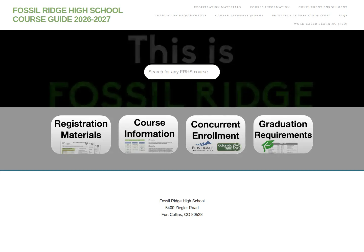 Screenshot of frhscourseguide.org