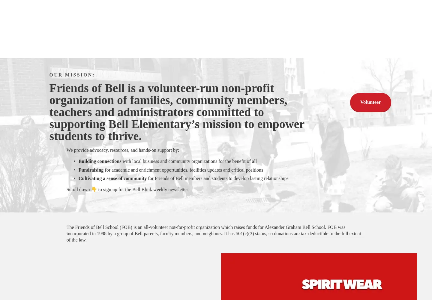 Screenshot of friendsofbell.org