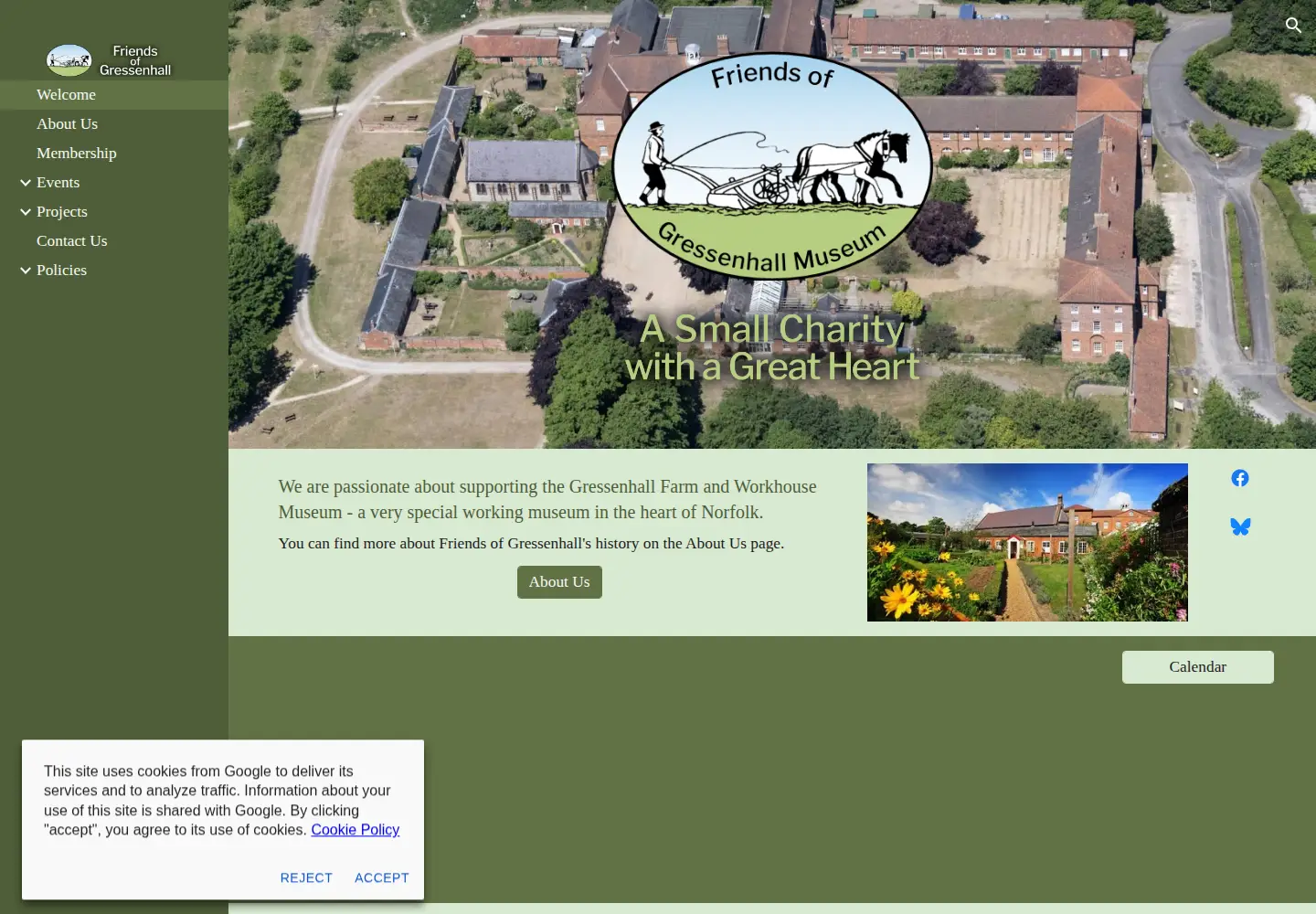 Screenshot of friendsofgressenhall.org
