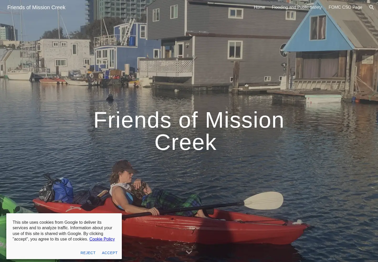 Captured homepage of friendsofmissioncreek.org in the current scan