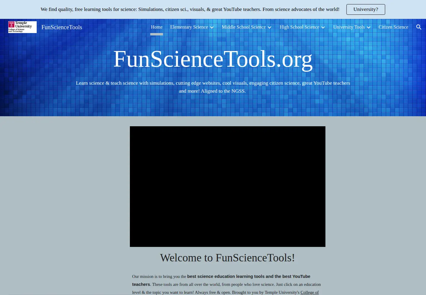 Screenshot of funsciencetools.org
