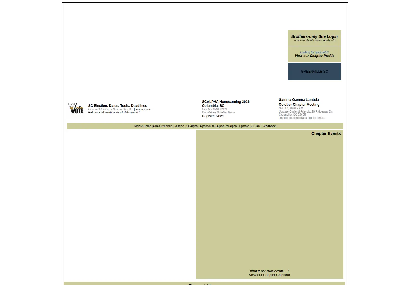 Captured homepage of gglapa.org in the current scan
