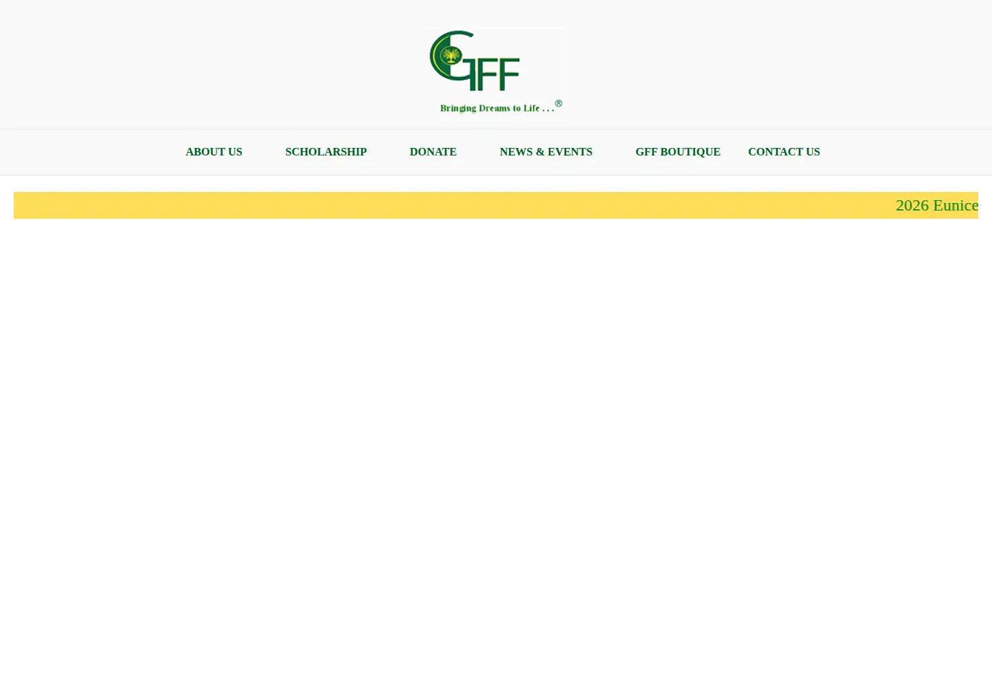 Captured homepage of girlfriendsfund.org in the current scan