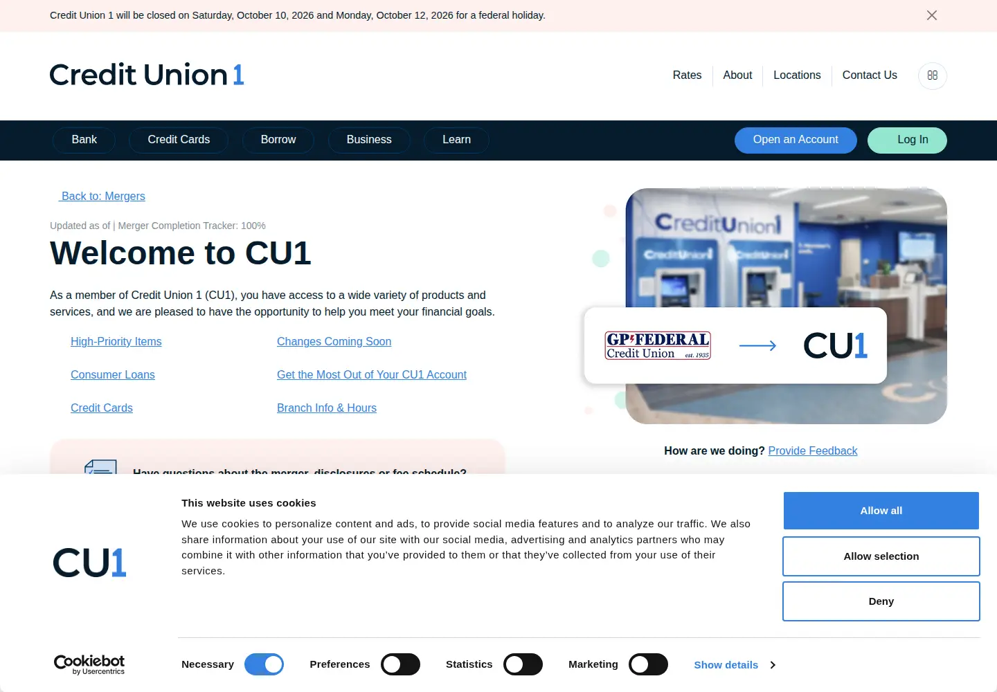 Screenshot of gpnwfcu.org