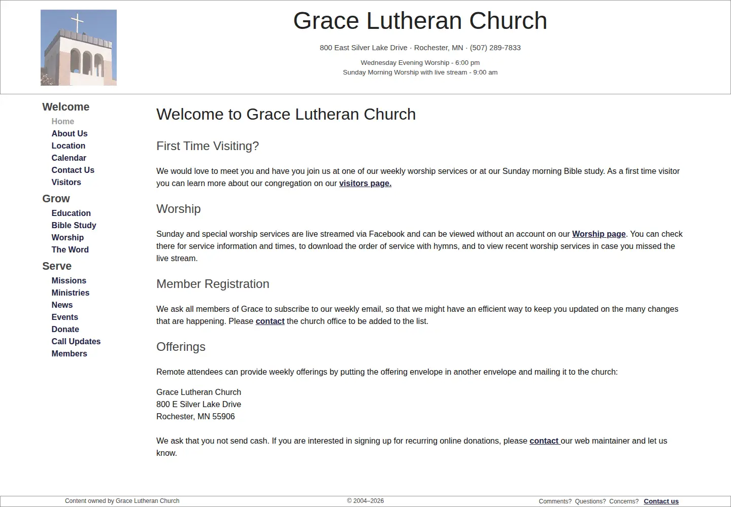 Screenshot of gracebythelake.org