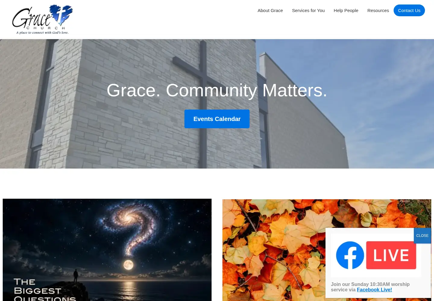 Screenshot of gracechurchwi.org