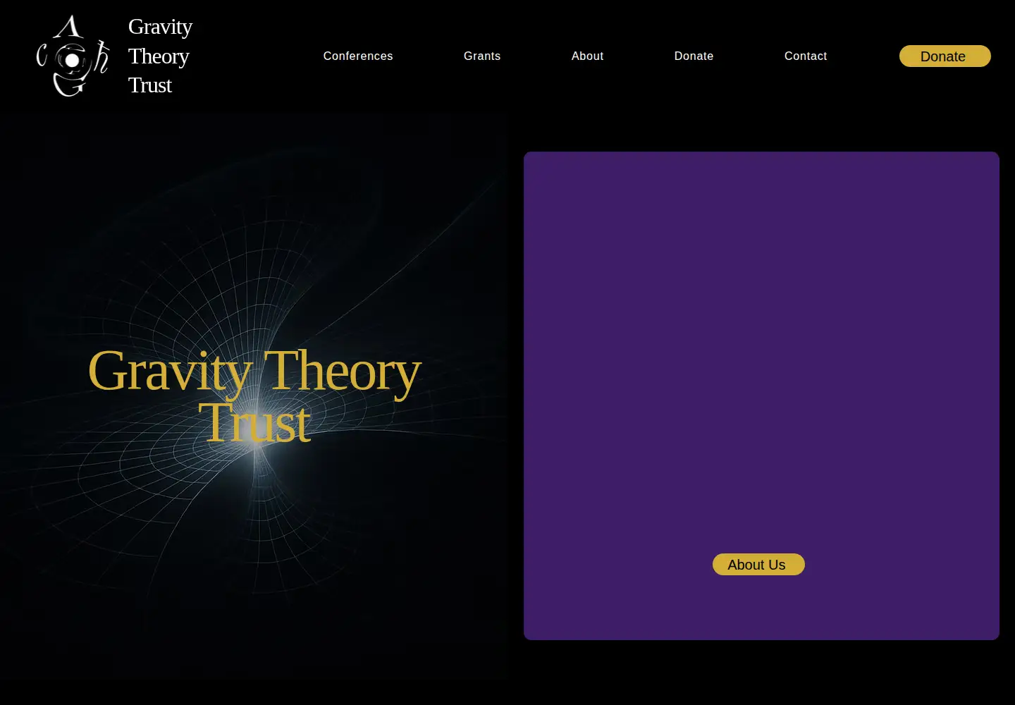Screenshot of gravitytheorytrust.org