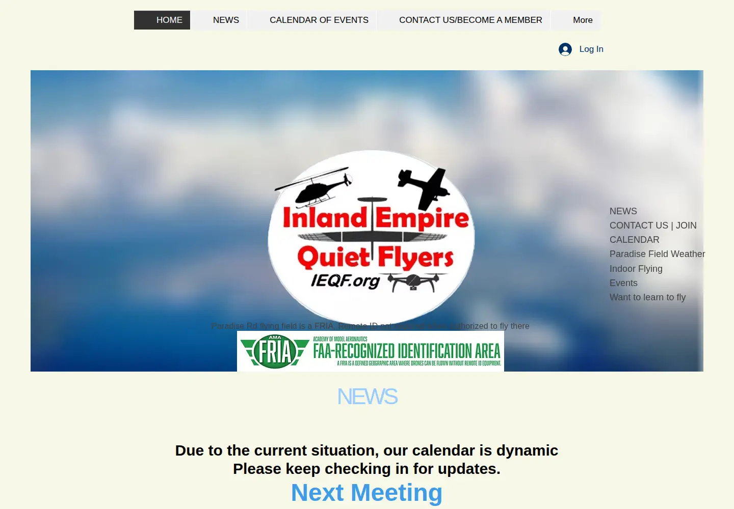 Captured homepage of ieqf.org in the current scan