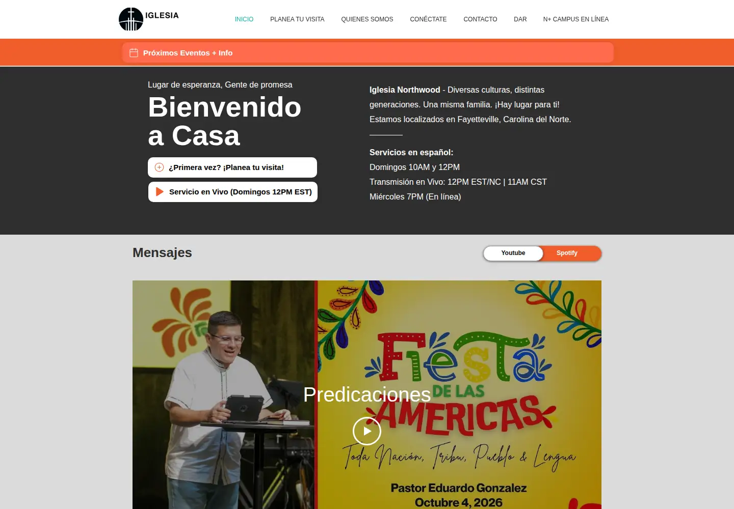 Screenshot of iglesianorthwood.org