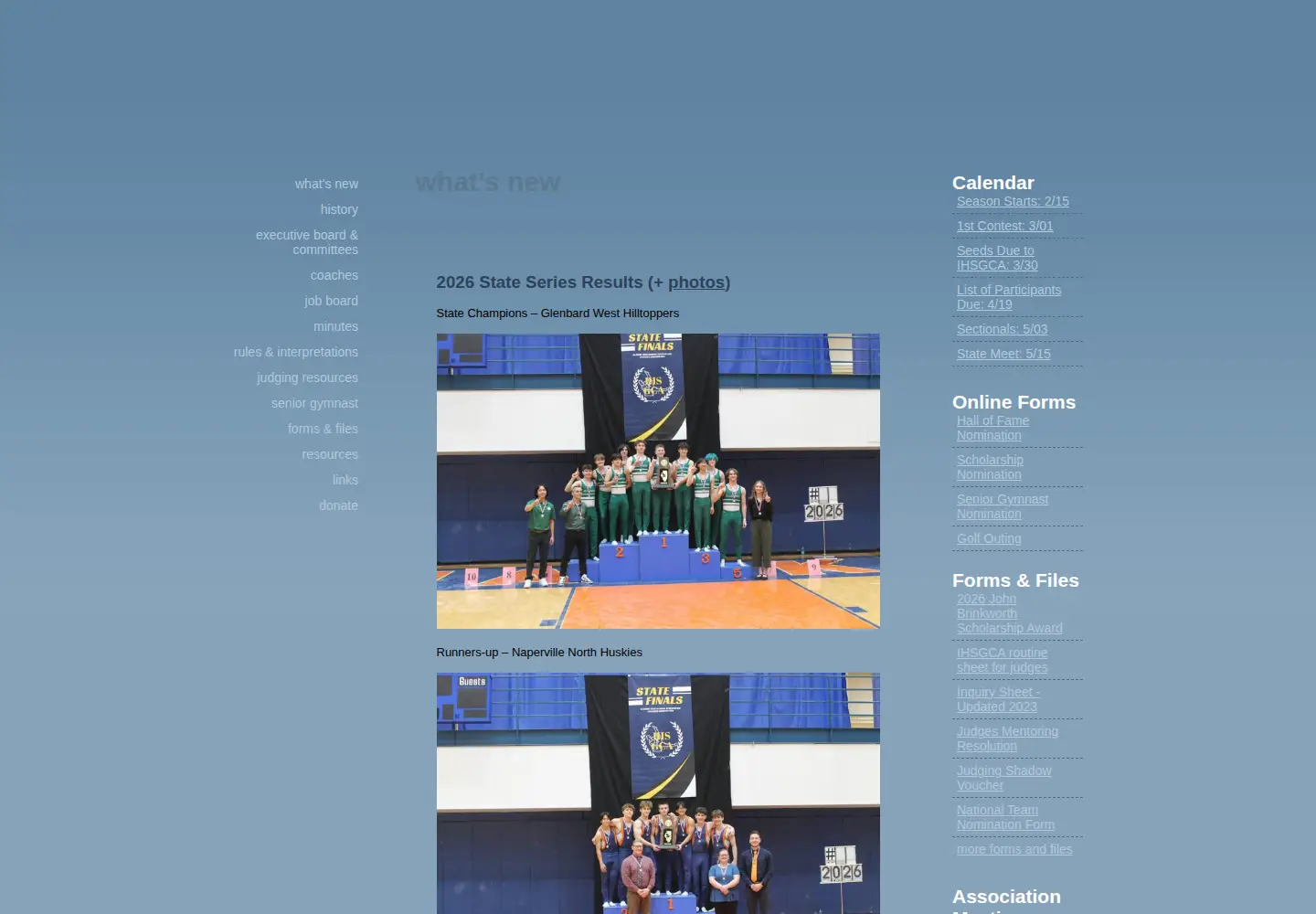 Captured homepage of ihsgca.org in the current scan
