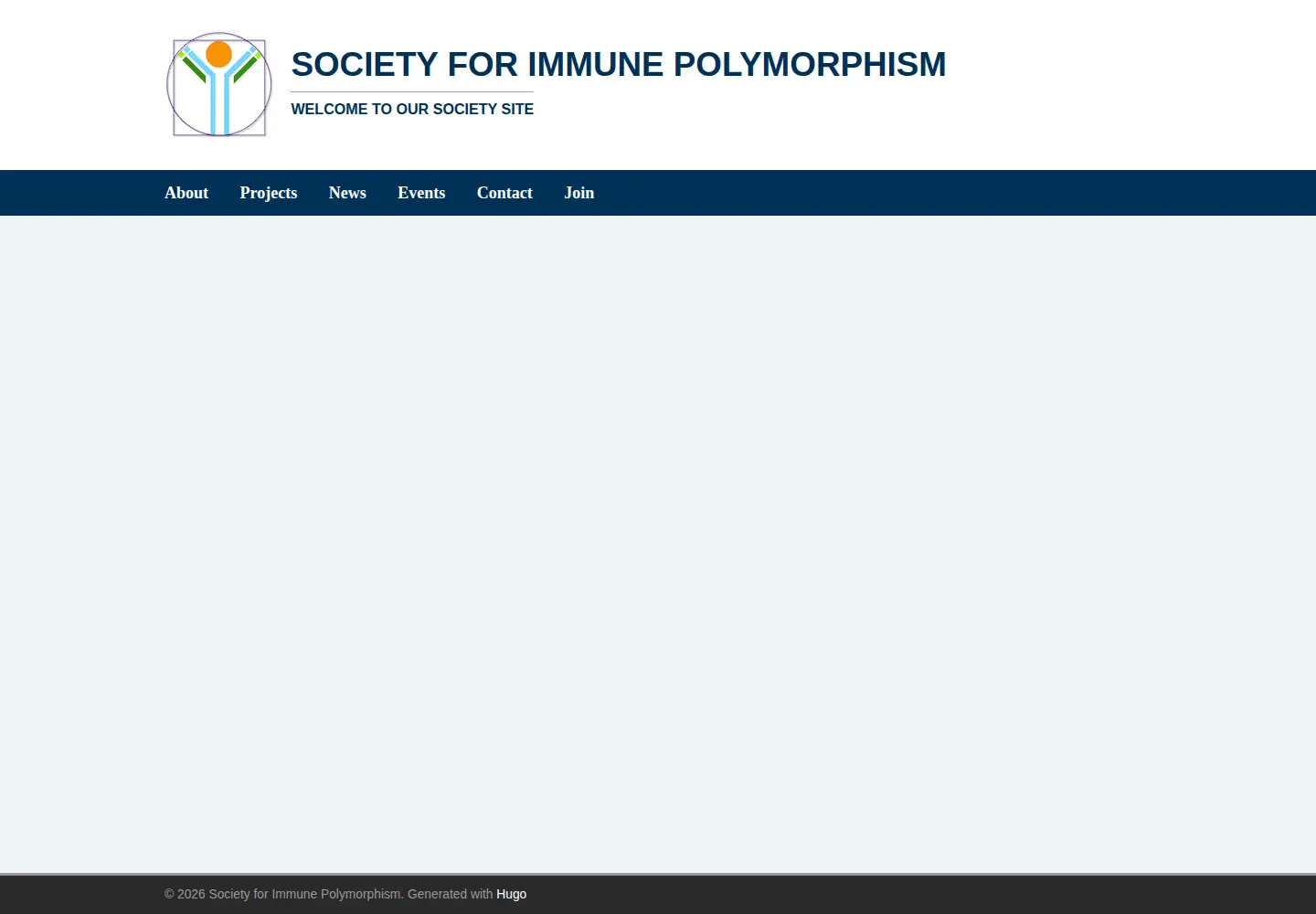 Screenshot of immunepolymorphismsociety.org