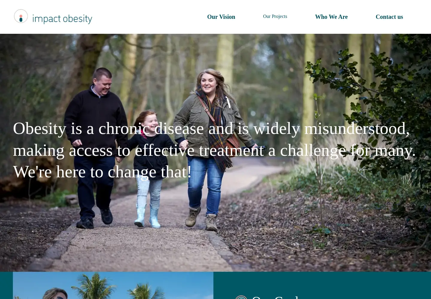 Captured homepage of impactobesity.org in the current scan