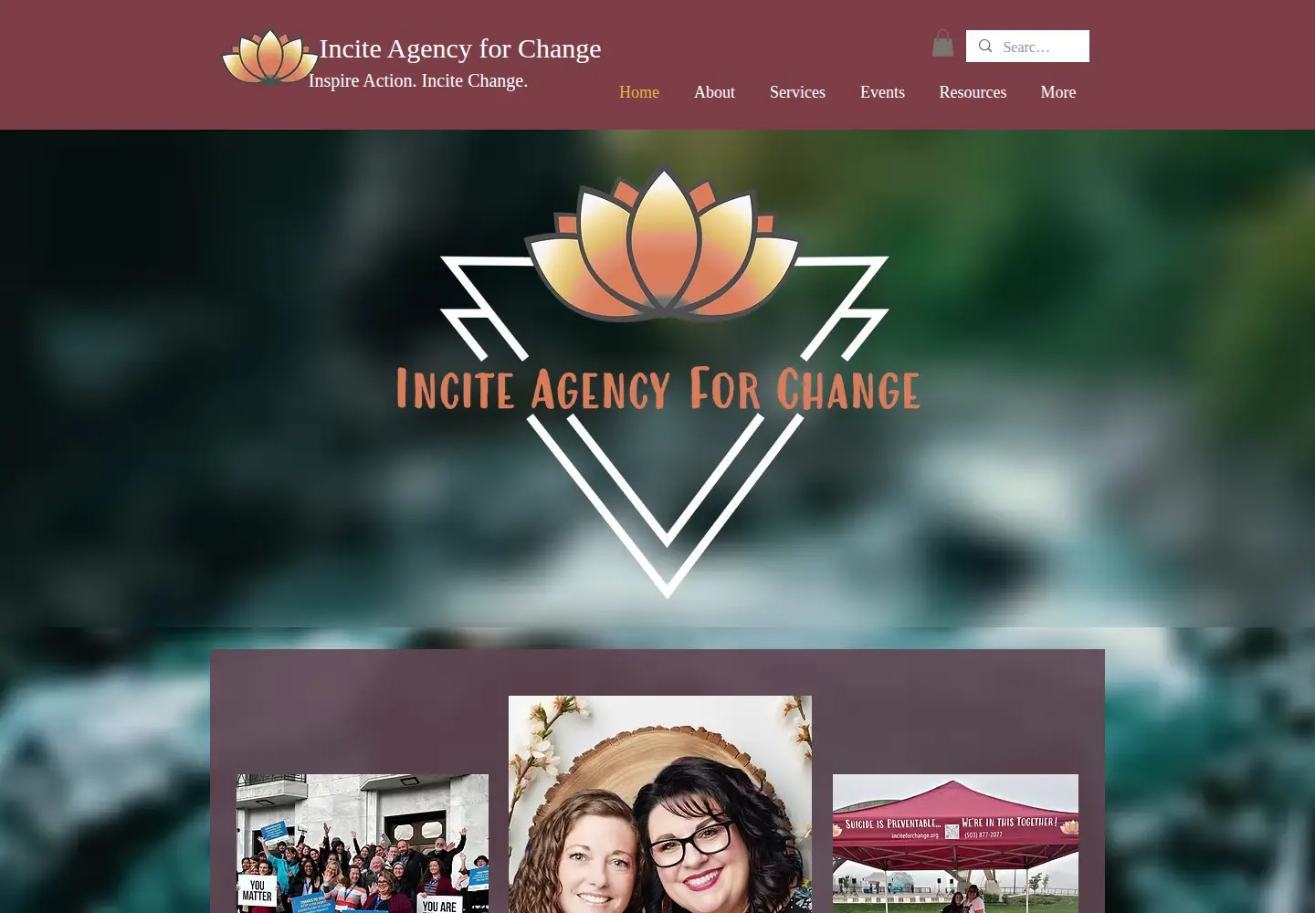 Screenshot of inciteforchange.org