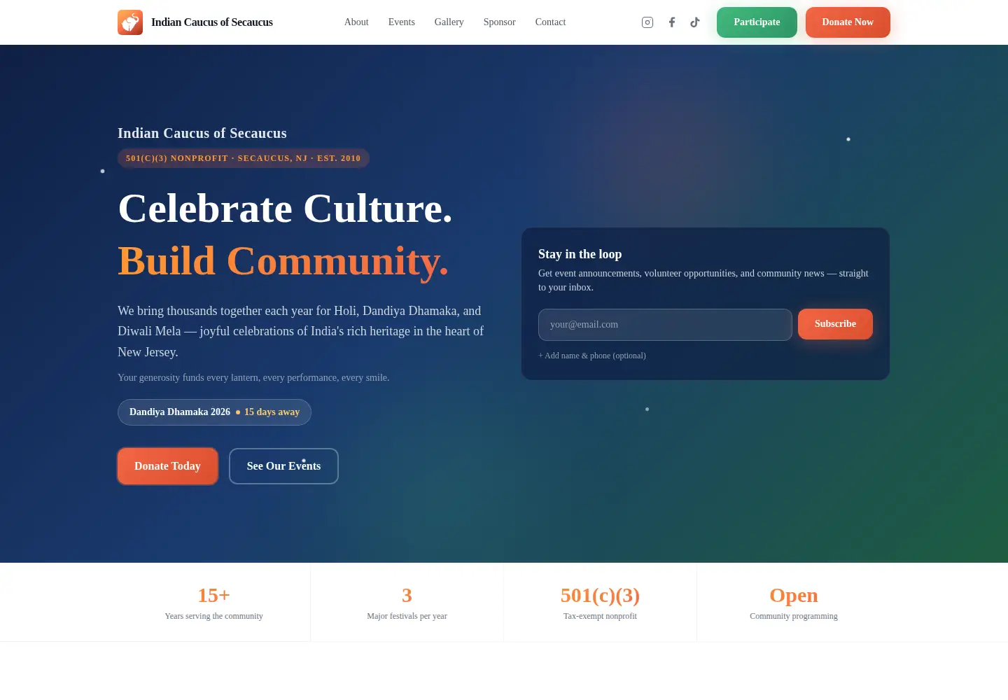 Screenshot of indiancaucus.org