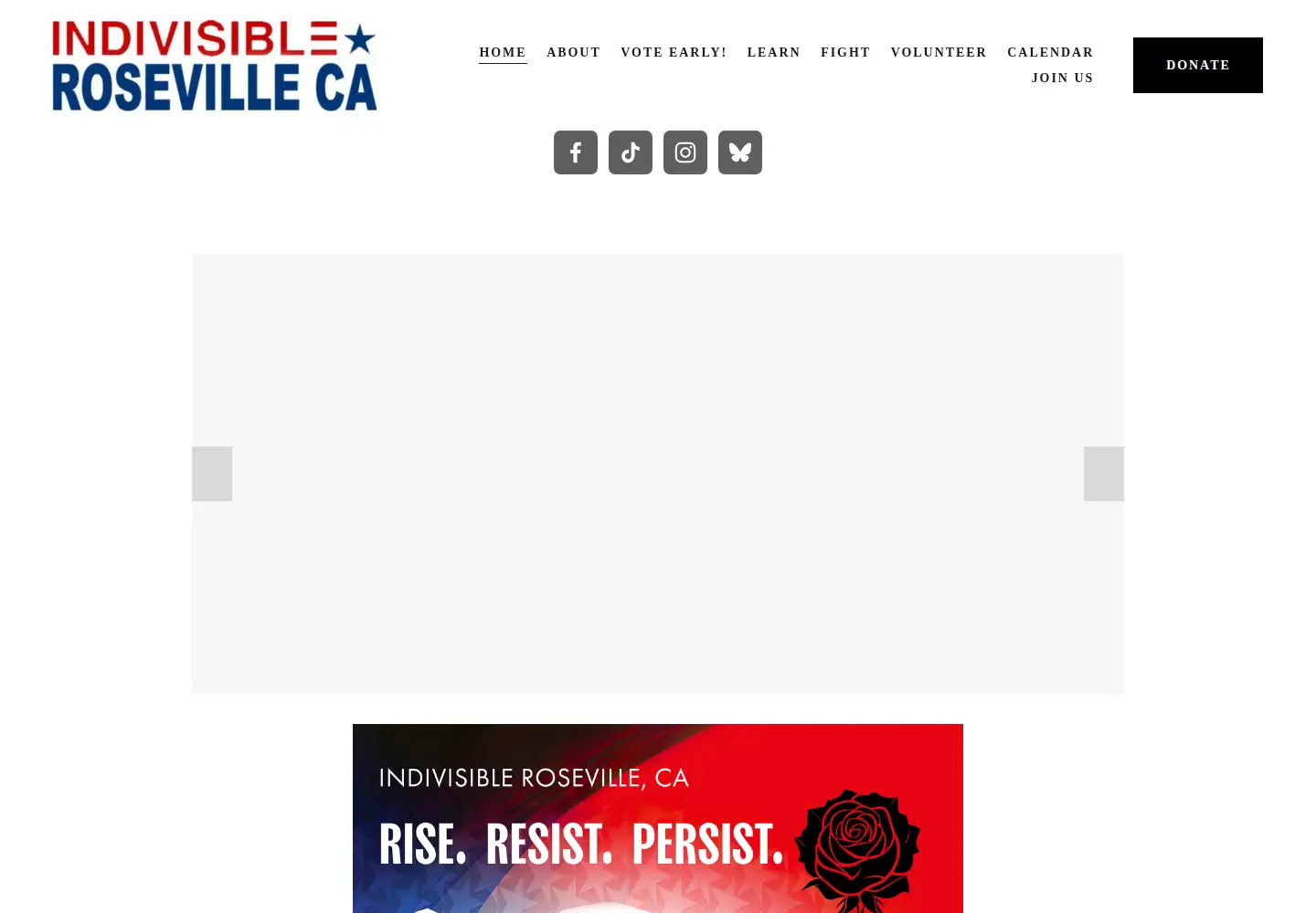 Captured homepage of indivisible-roseville-ca.org in the current scan