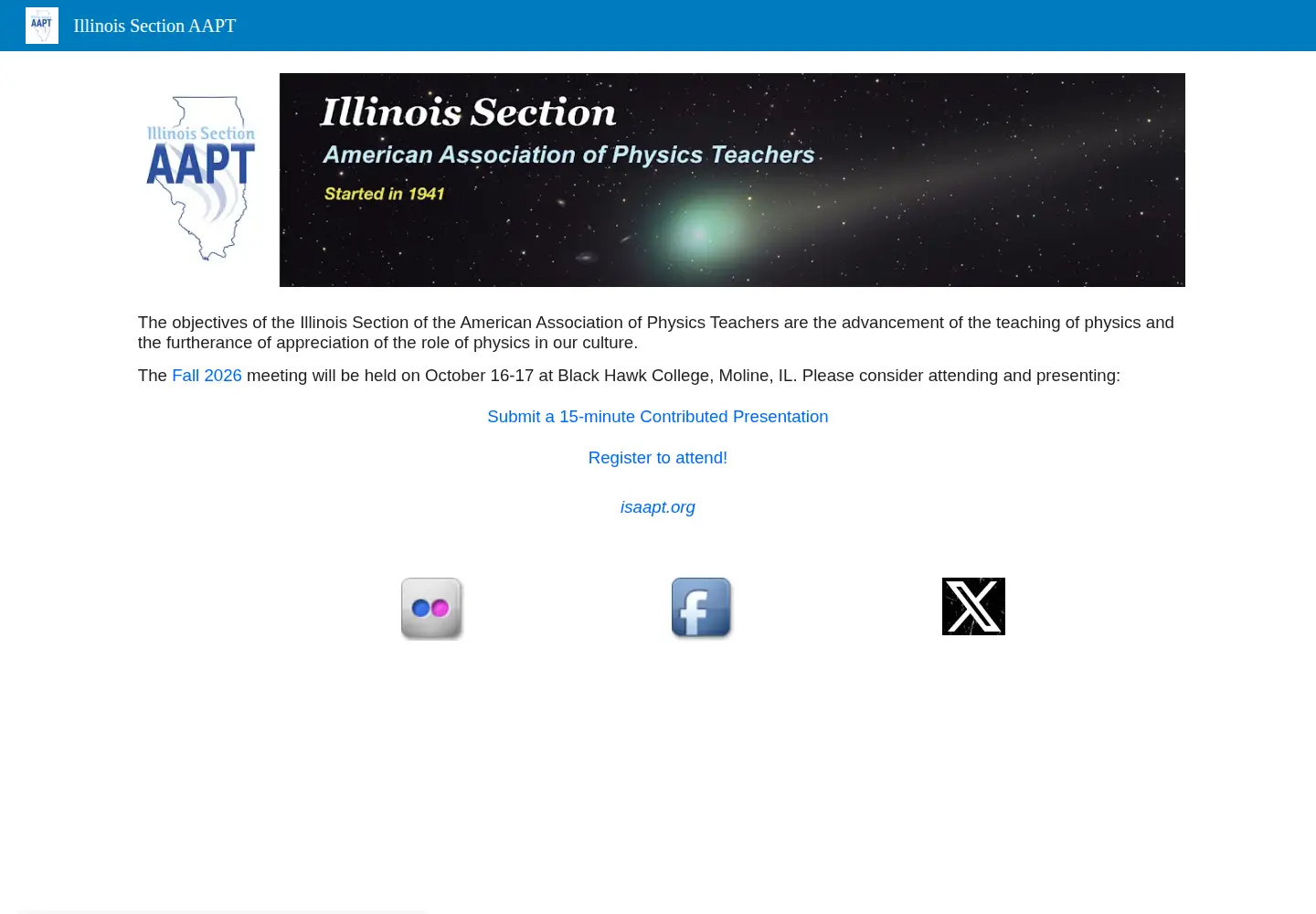 Captured homepage of isaapt.org in the current scan