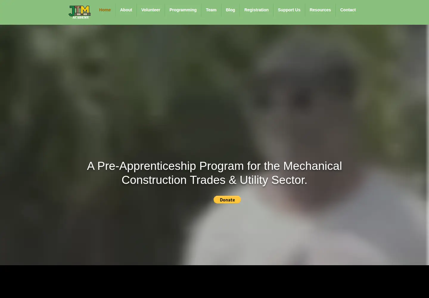 Captured homepage of jtmacademy.org in the current scan