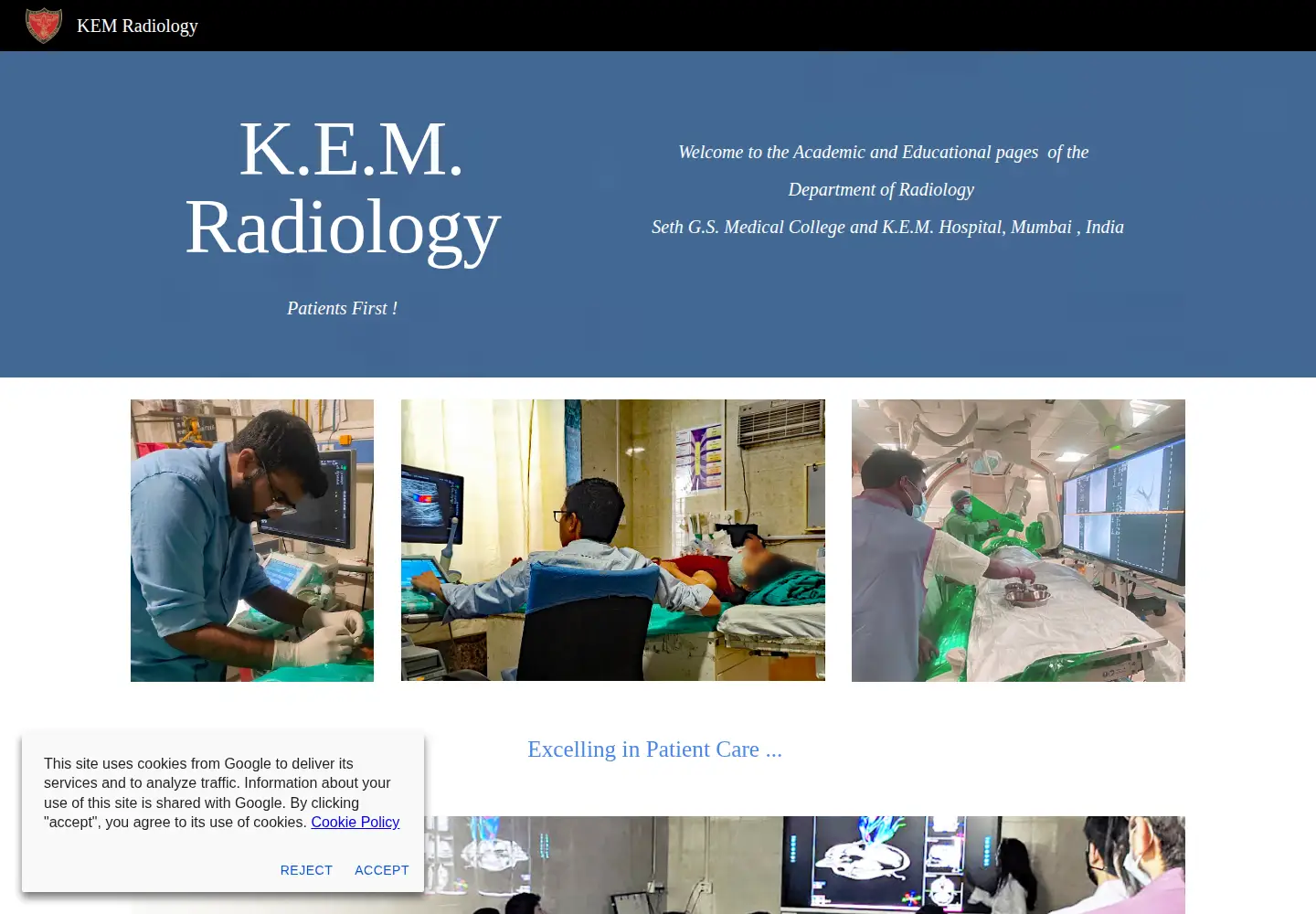 Screenshot of kemradiology.org