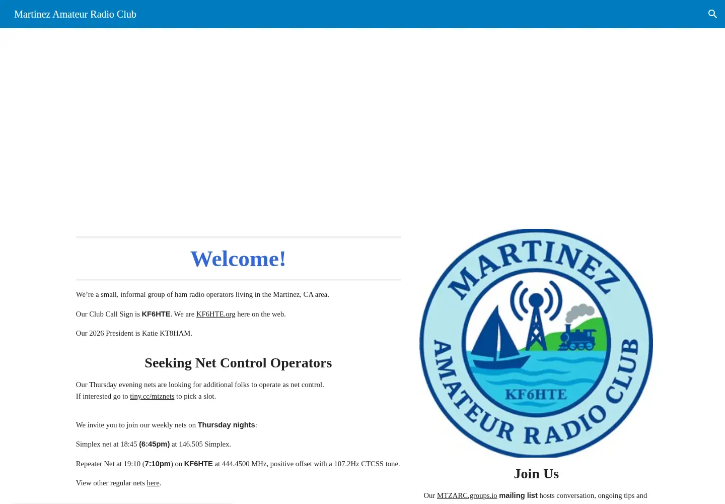 Captured homepage of kf6hte.org in the current scan