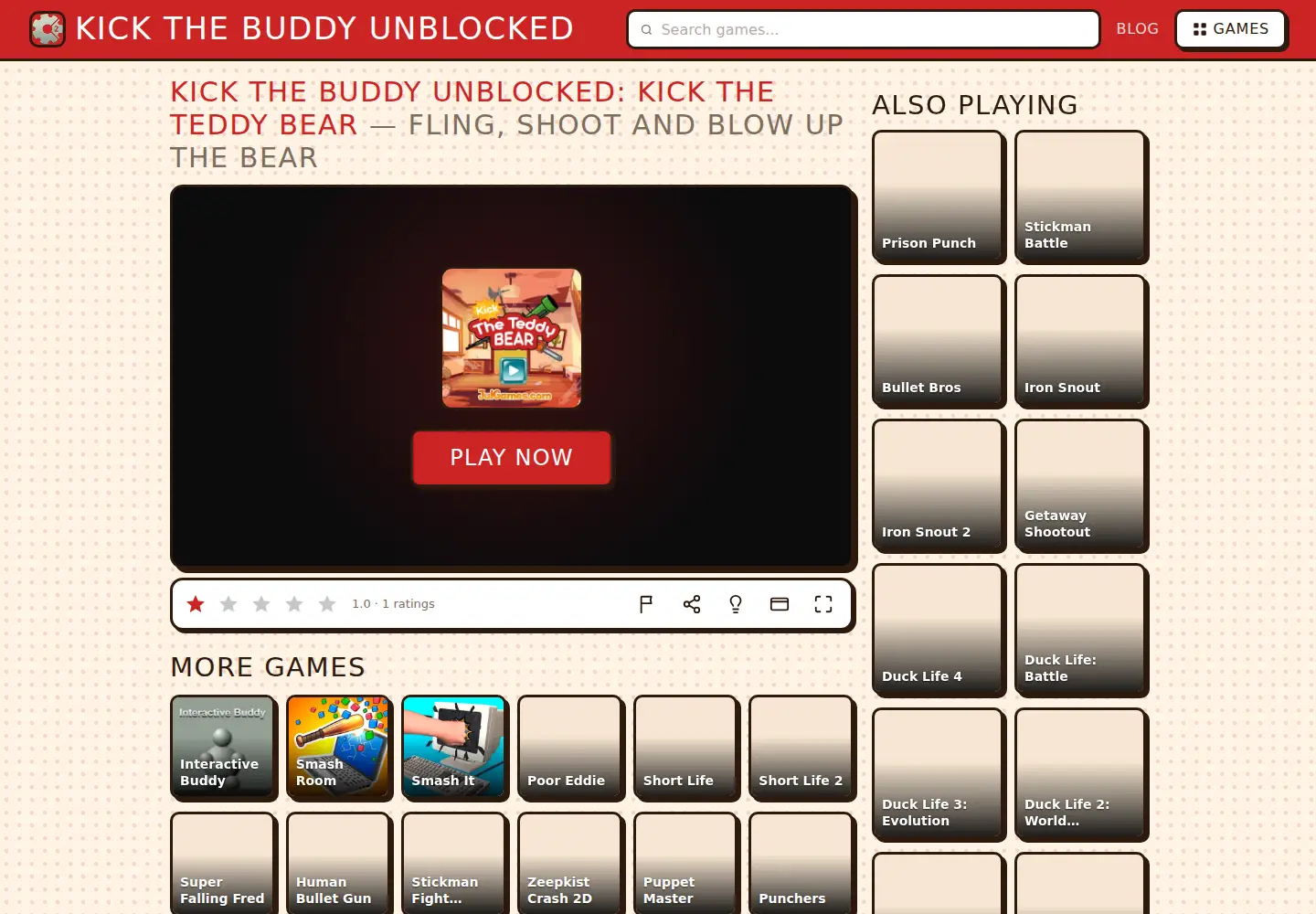 Screenshot of kickthebuddy.org