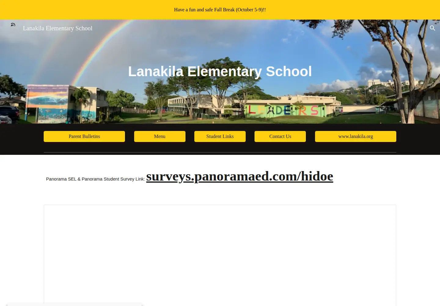 Captured homepage of lanakila.org in the current scan