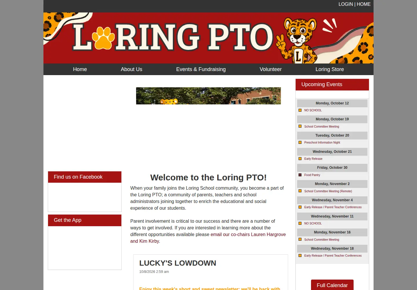 Captured homepage of loringpto.org in the current scan