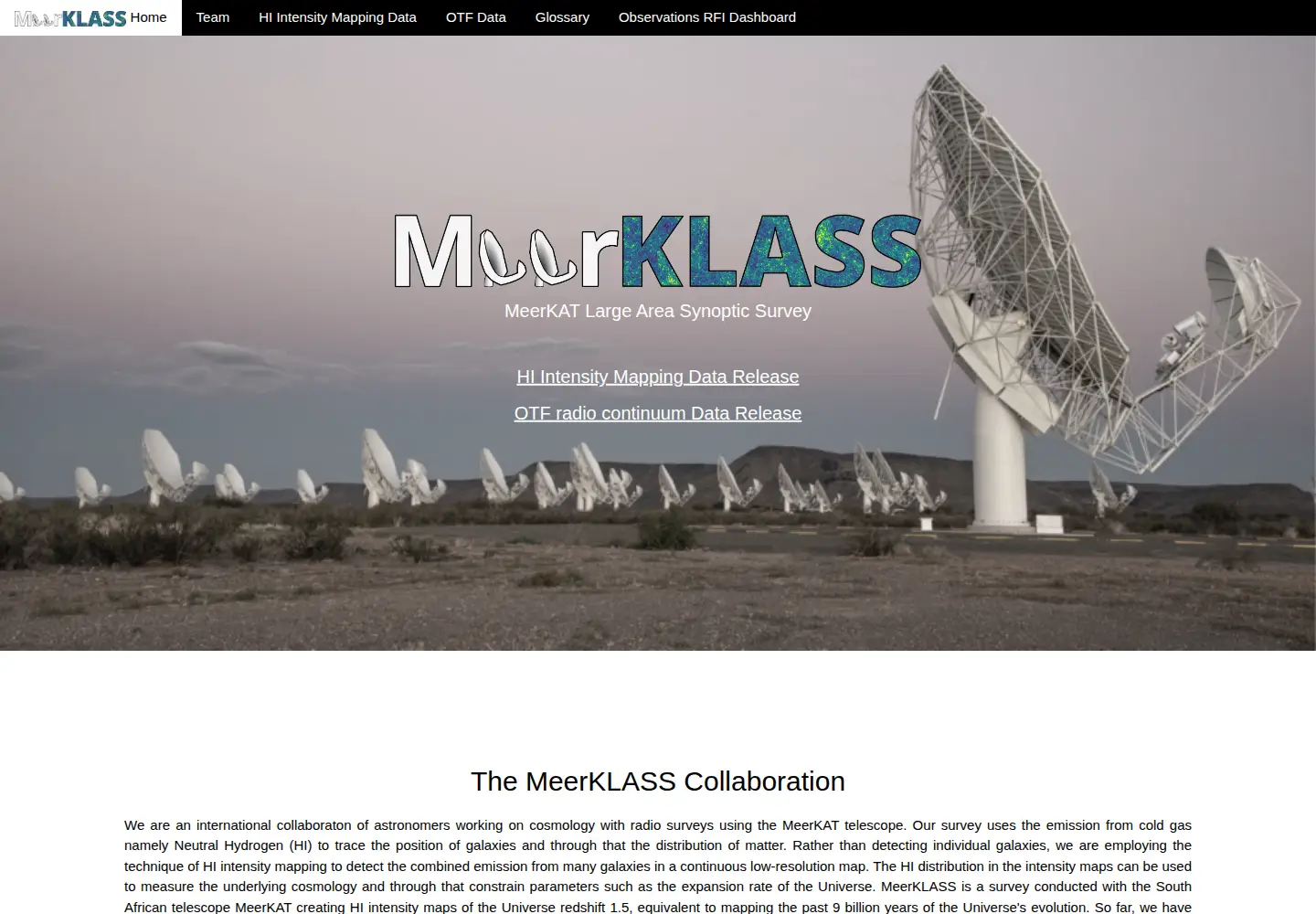 Captured homepage of meerklass.org in the current scan