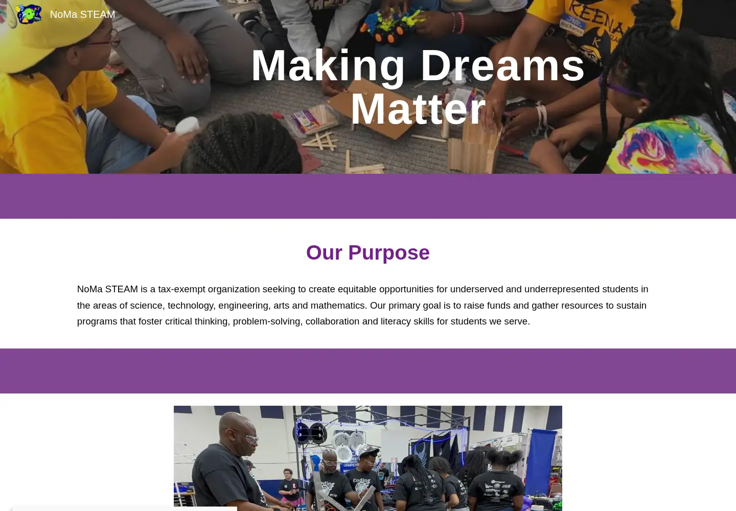 Screenshot of nomasteam.org