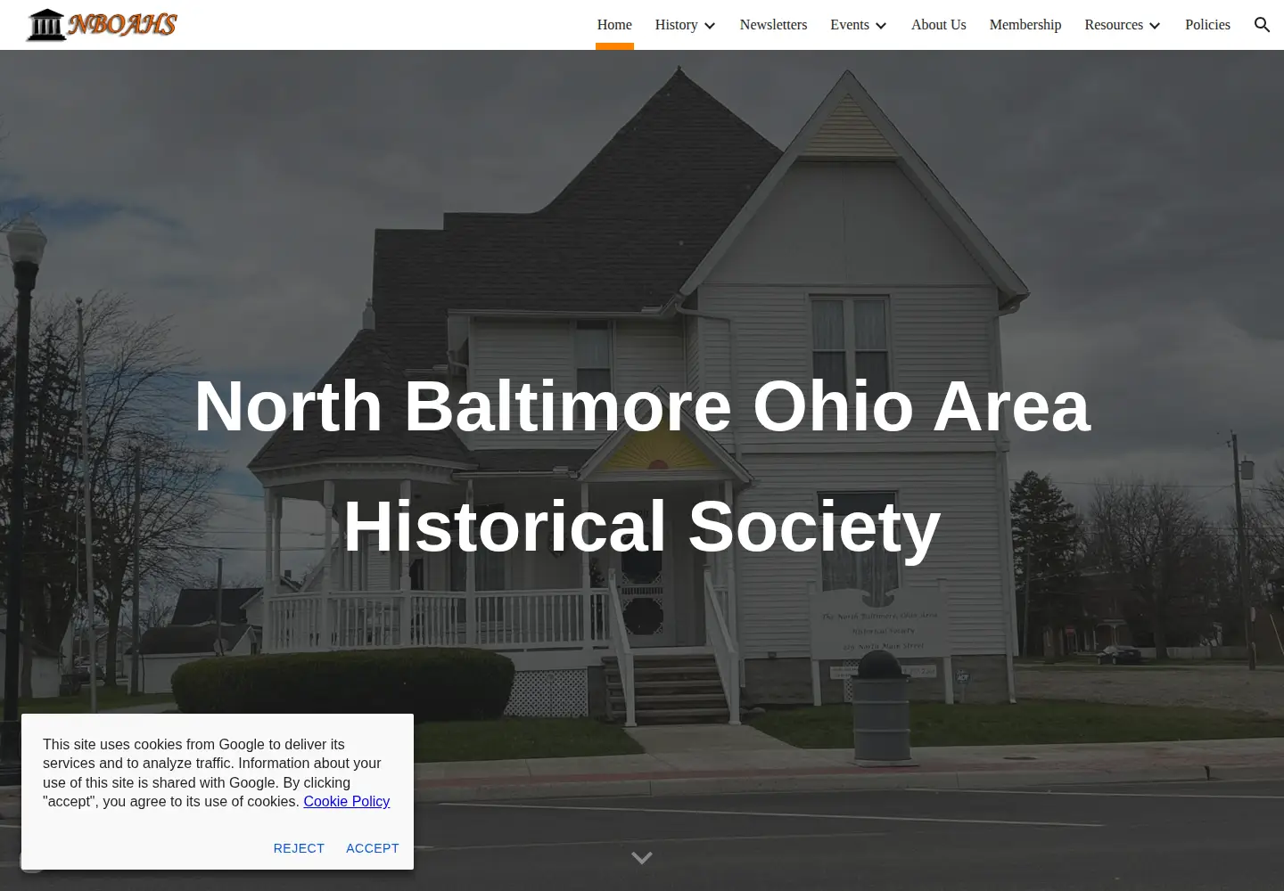 Screenshot of northbaltimorehistory.org