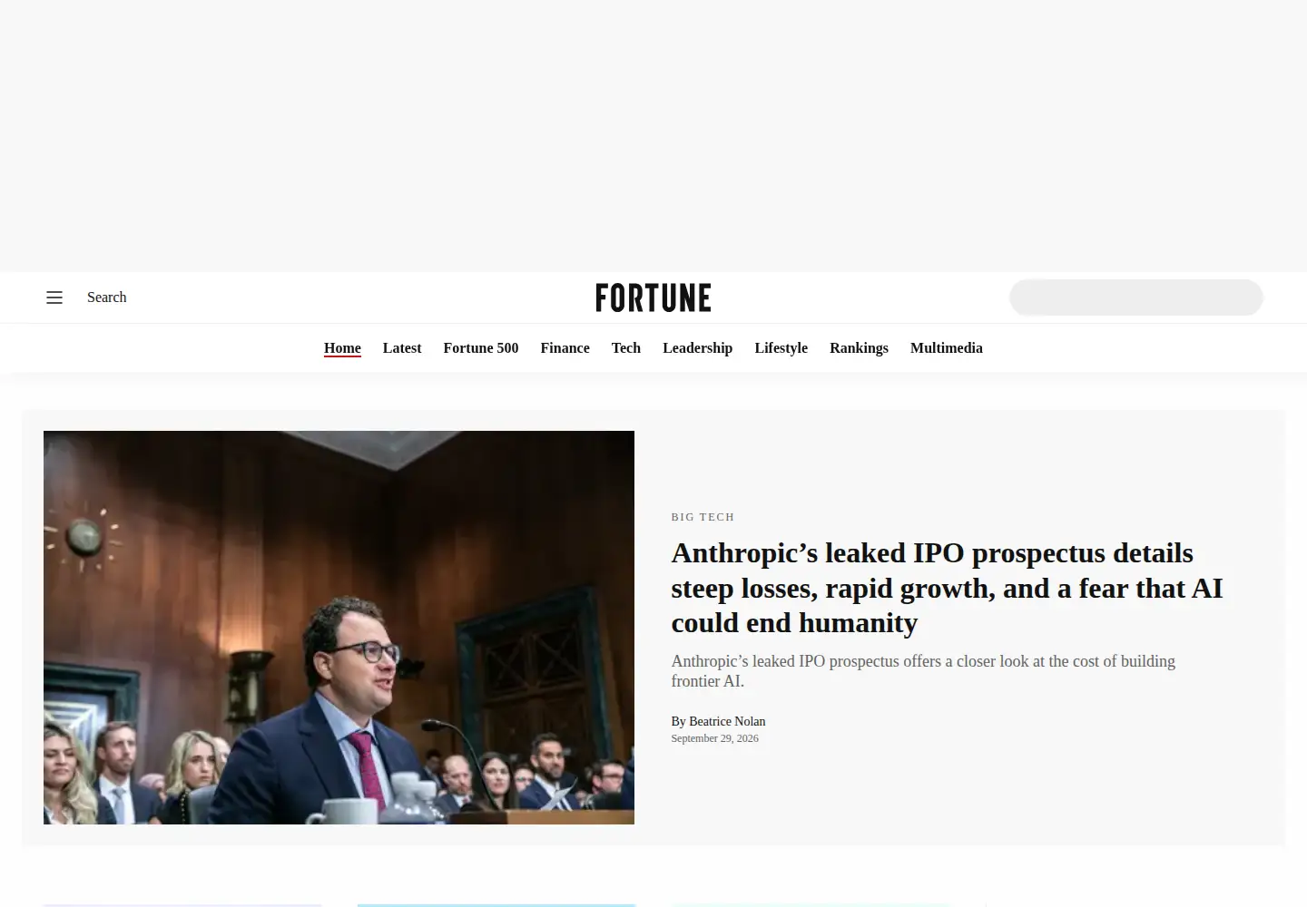 Screenshot of fortune.com