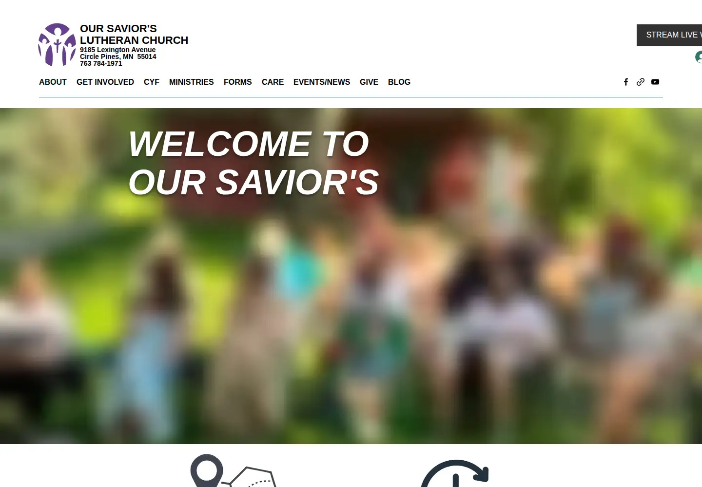 Captured homepage of oursaviorsonline.org in the current scan