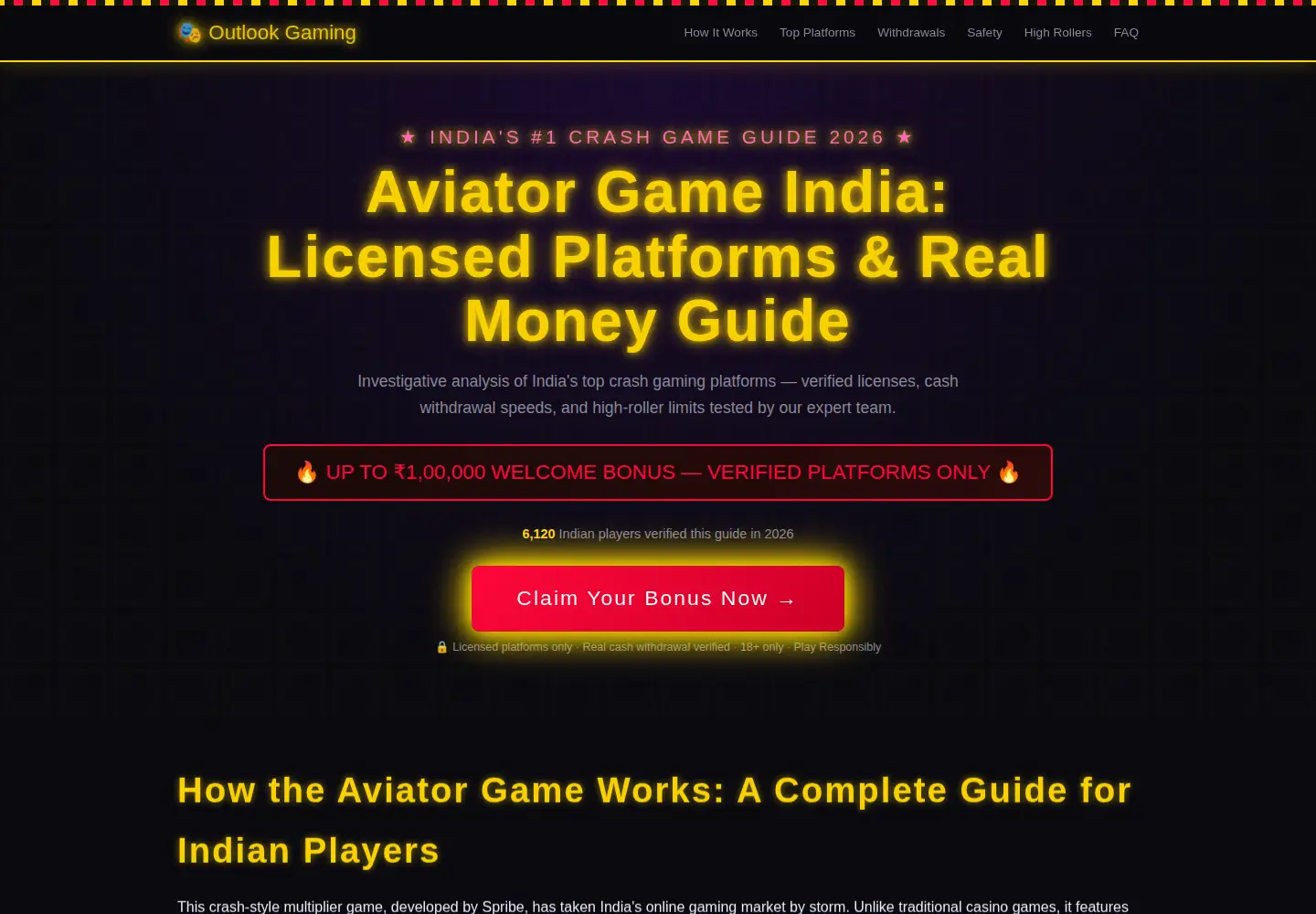 Captured homepage of outlookindia.org in the current scan