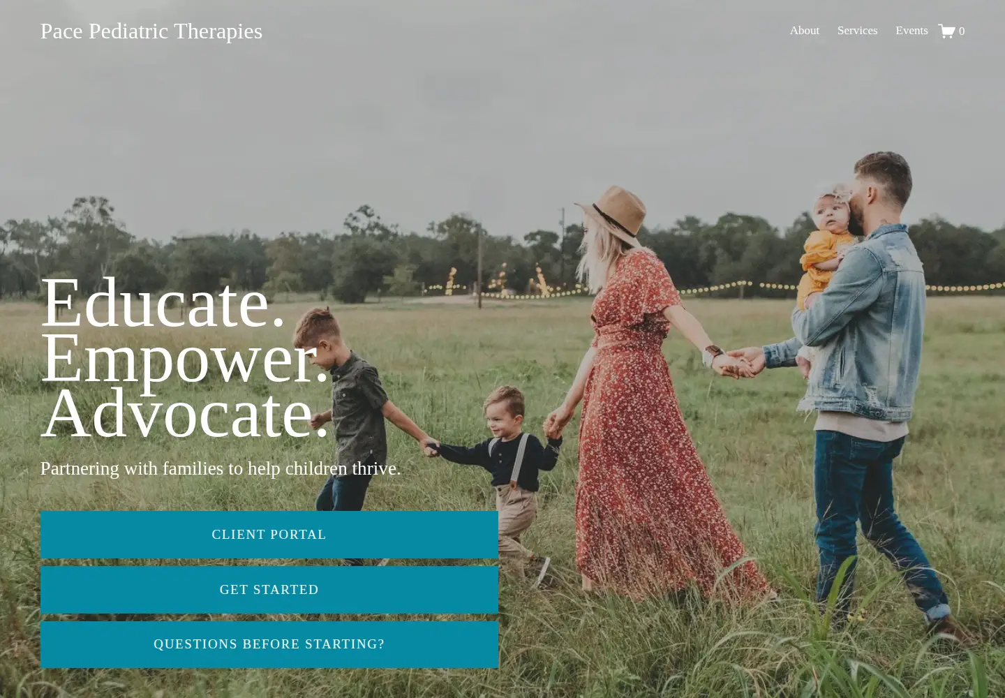 Captured homepage of pacetherapies.org in the current scan