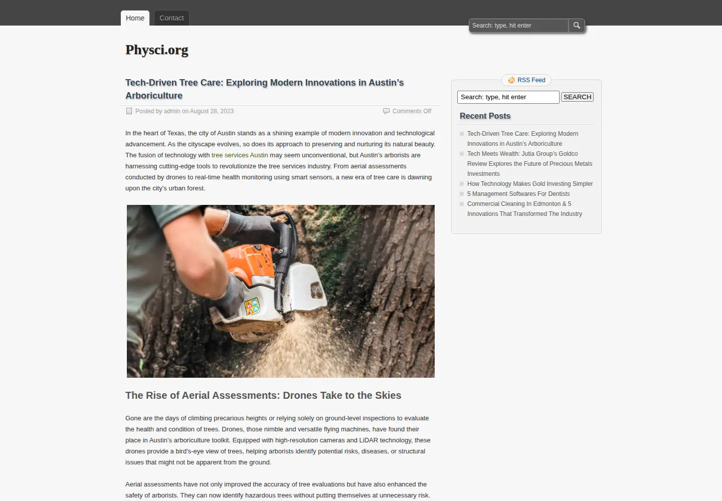 Screenshot of physci.org