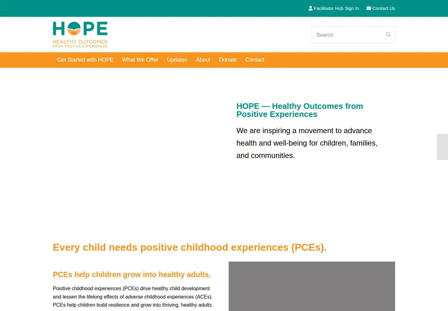 Screenshot of positiveexperiences.org