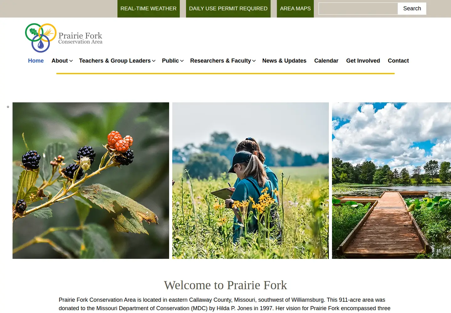 Screenshot of prairiefork.org
