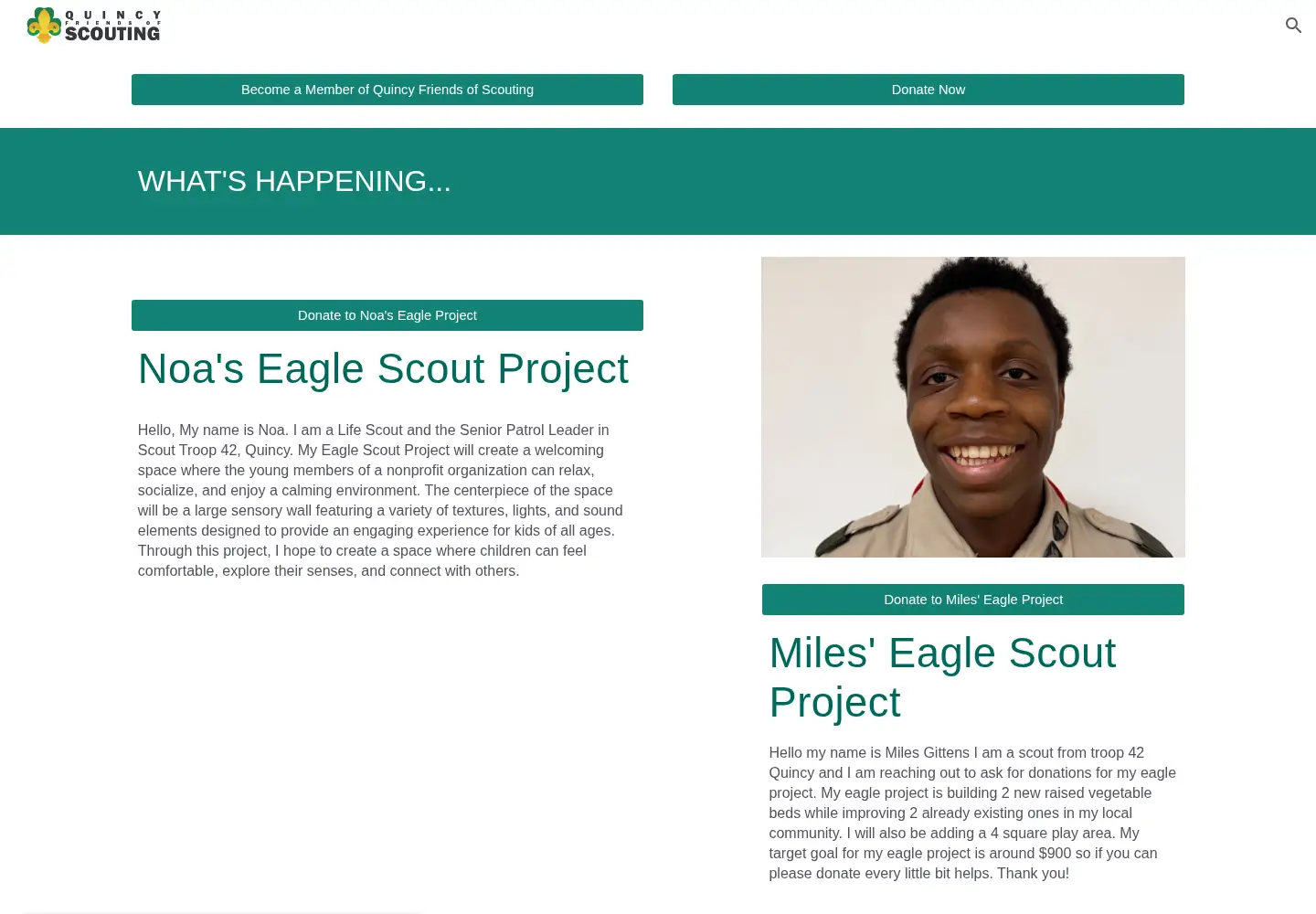 Captured homepage of qfos.org in the current scan