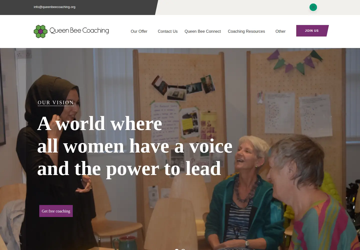 Screenshot of queenbeecoaching.org