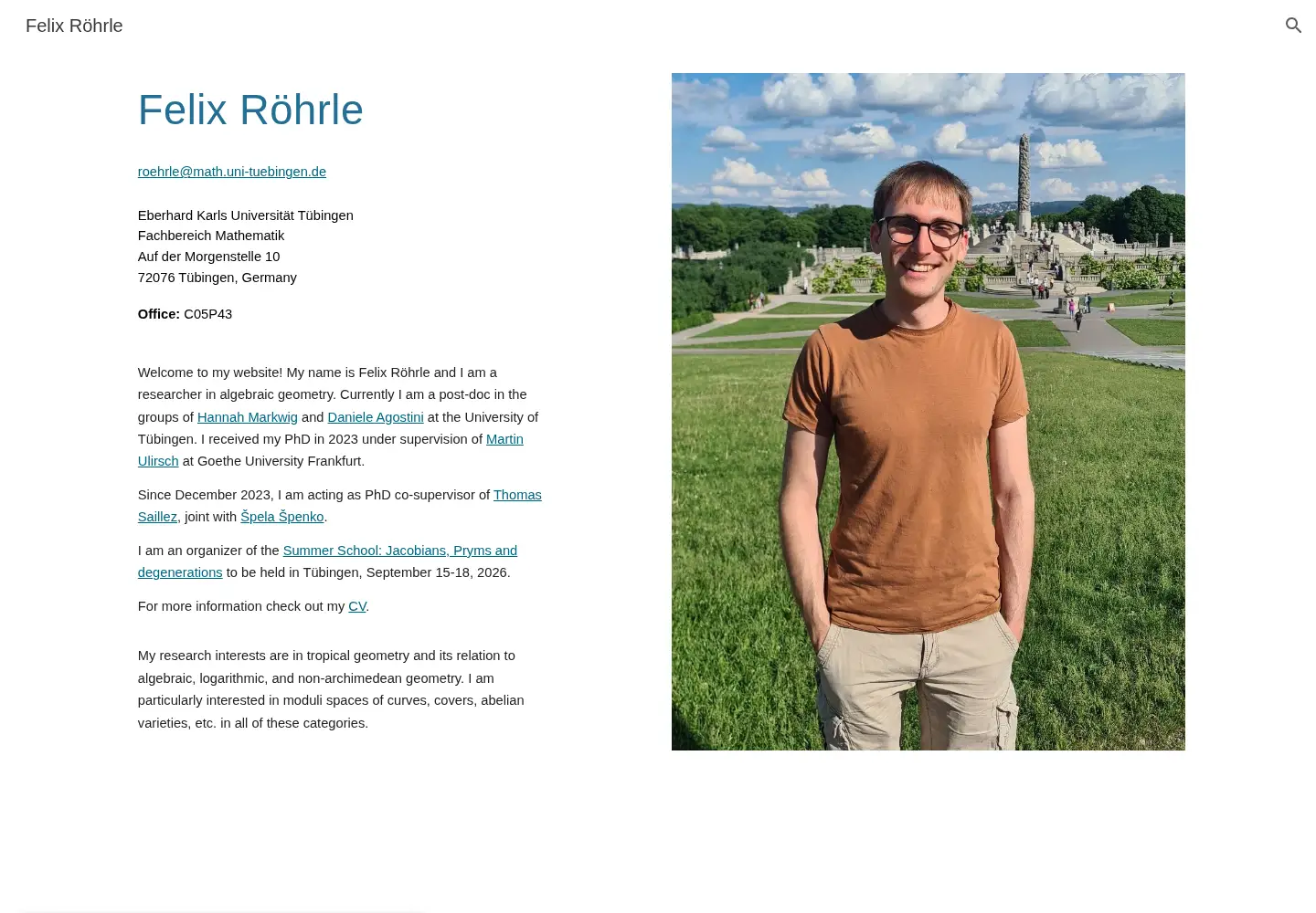 Captured homepage of roehrle.org in the current scan
