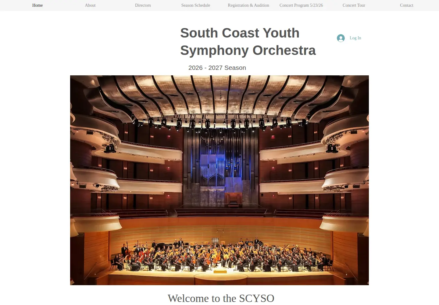 Captured homepage of scysomusic.org in the current scan