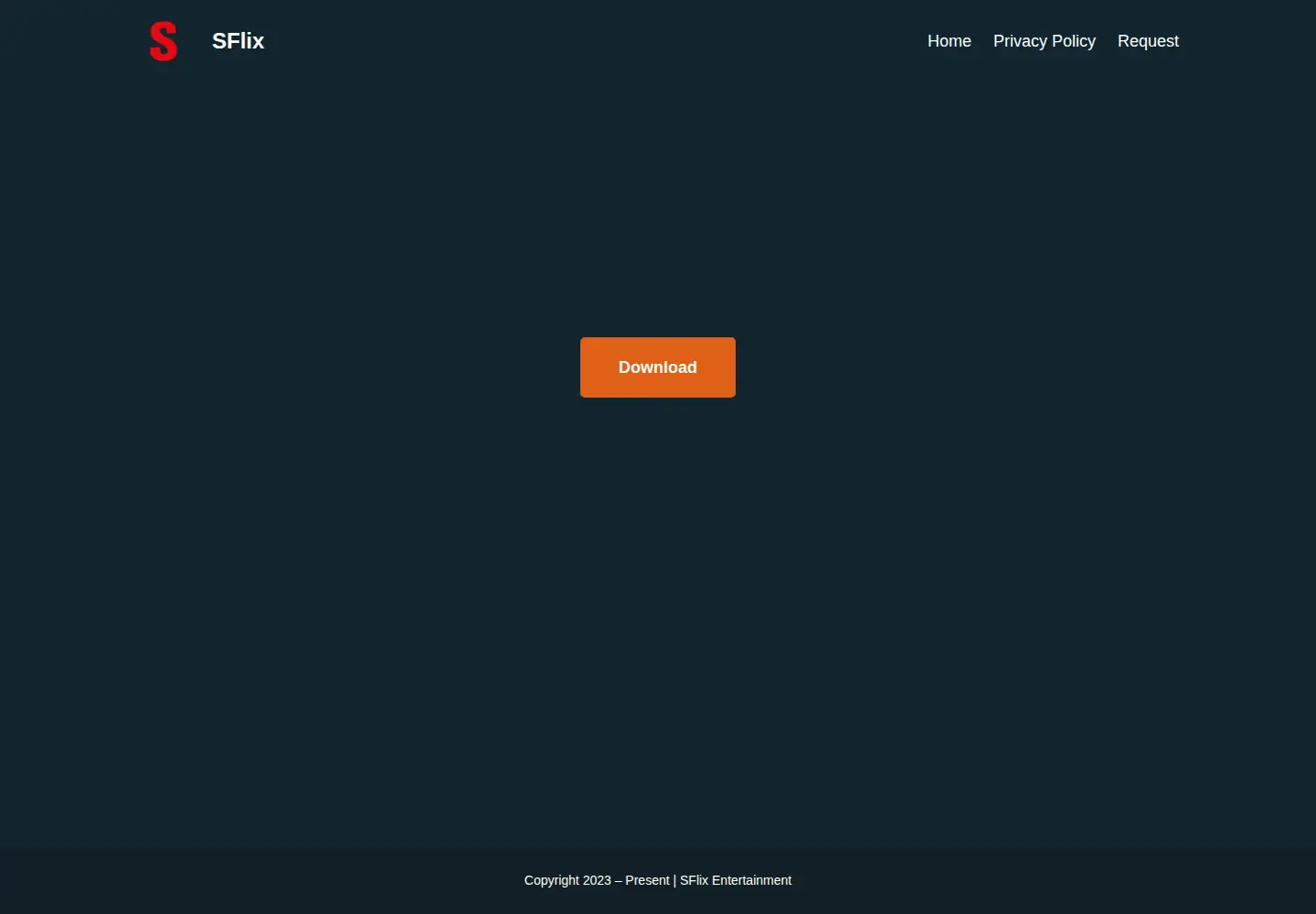 Captured homepage of sflix.org in the current scan