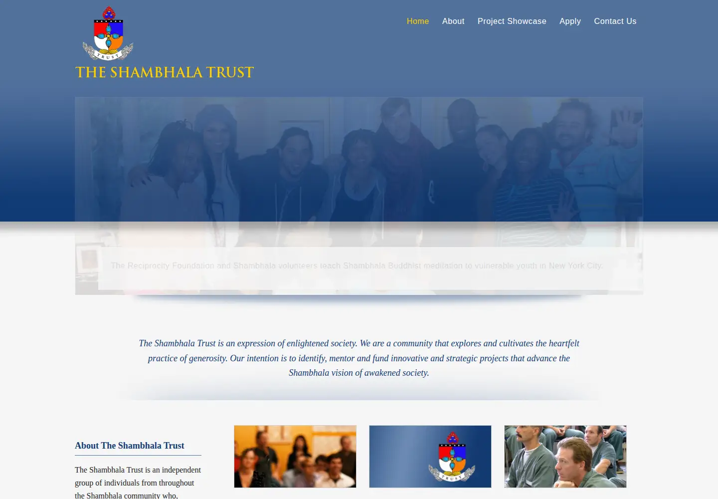 Screenshot of shambhalatrust.org