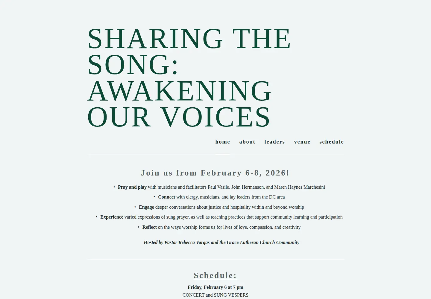 Captured homepage of sharingthesong.org in the current scan