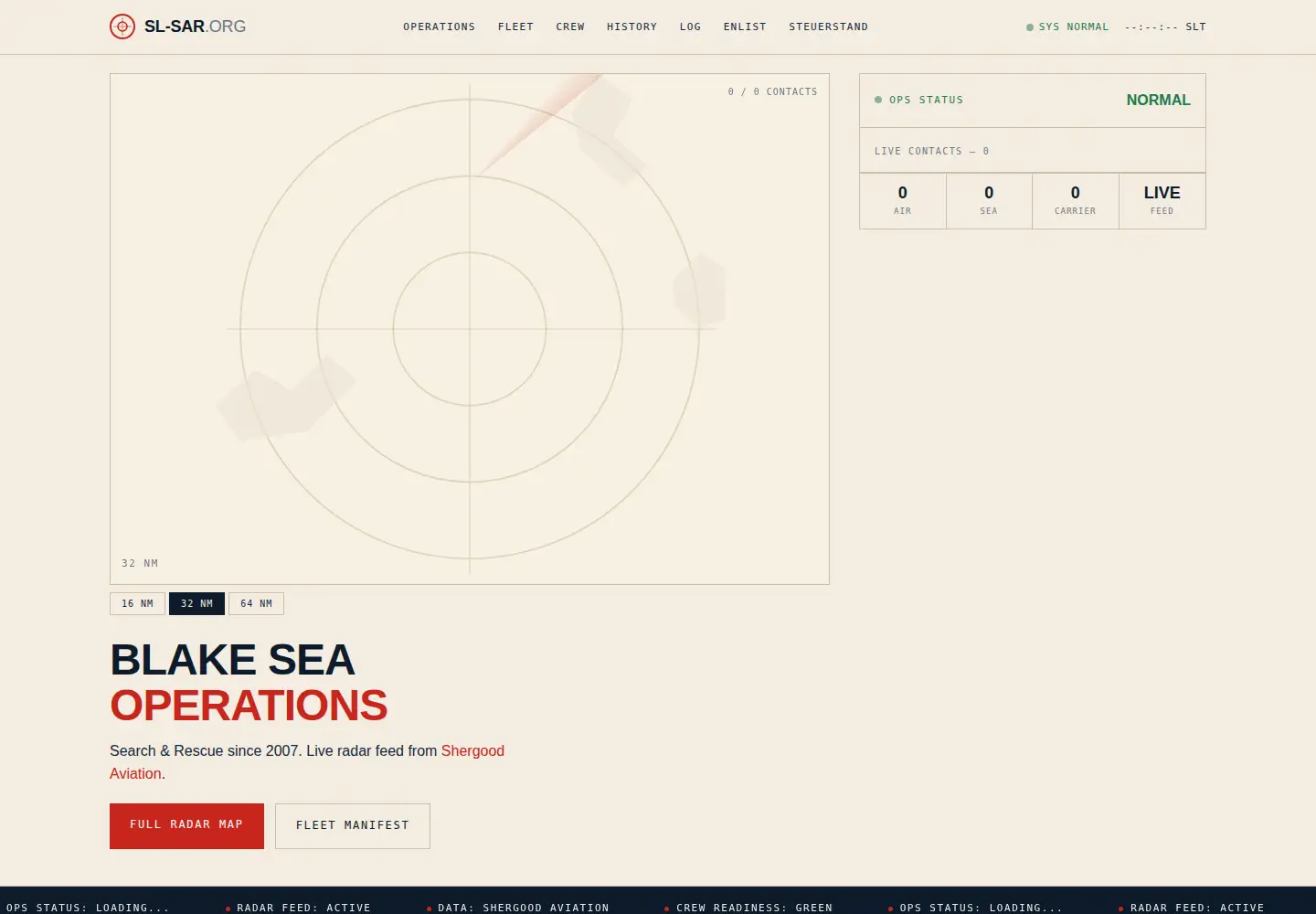 Captured homepage of sl-sar.org in the current scan