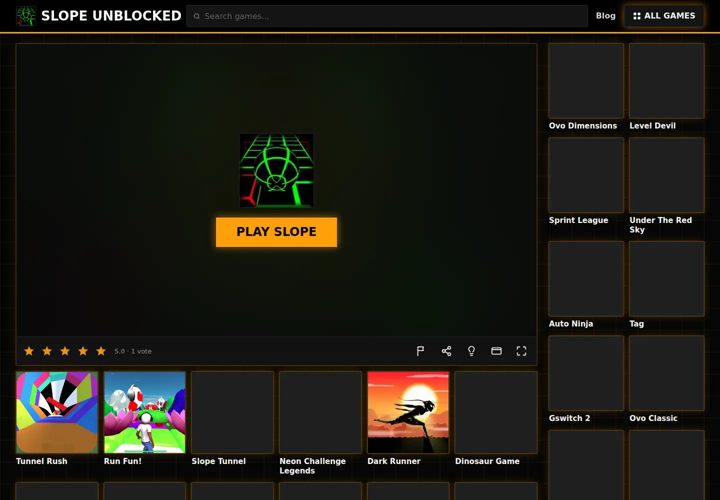 Captured homepage of slopeunblocked.org in the current scan