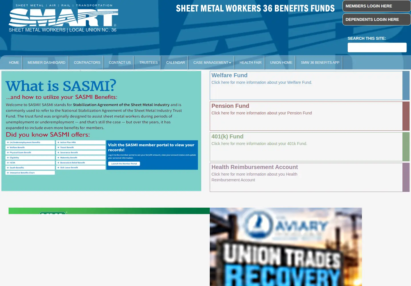 Captured homepage of smw36benefits.org in the current scan