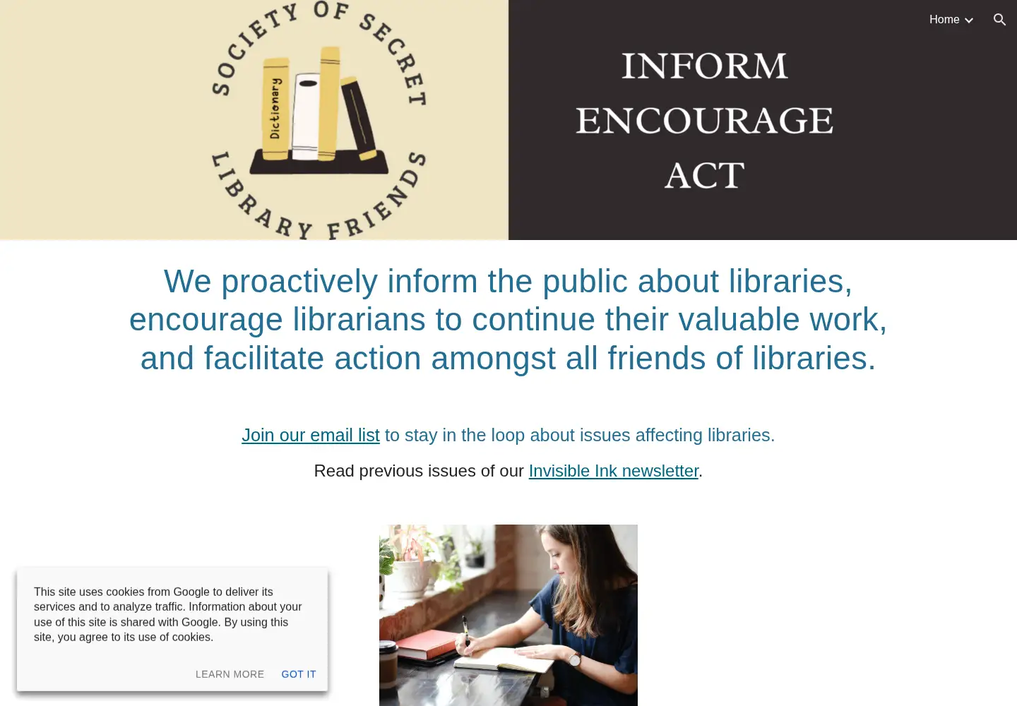 Screenshot of societysecretlibraryfriends.org