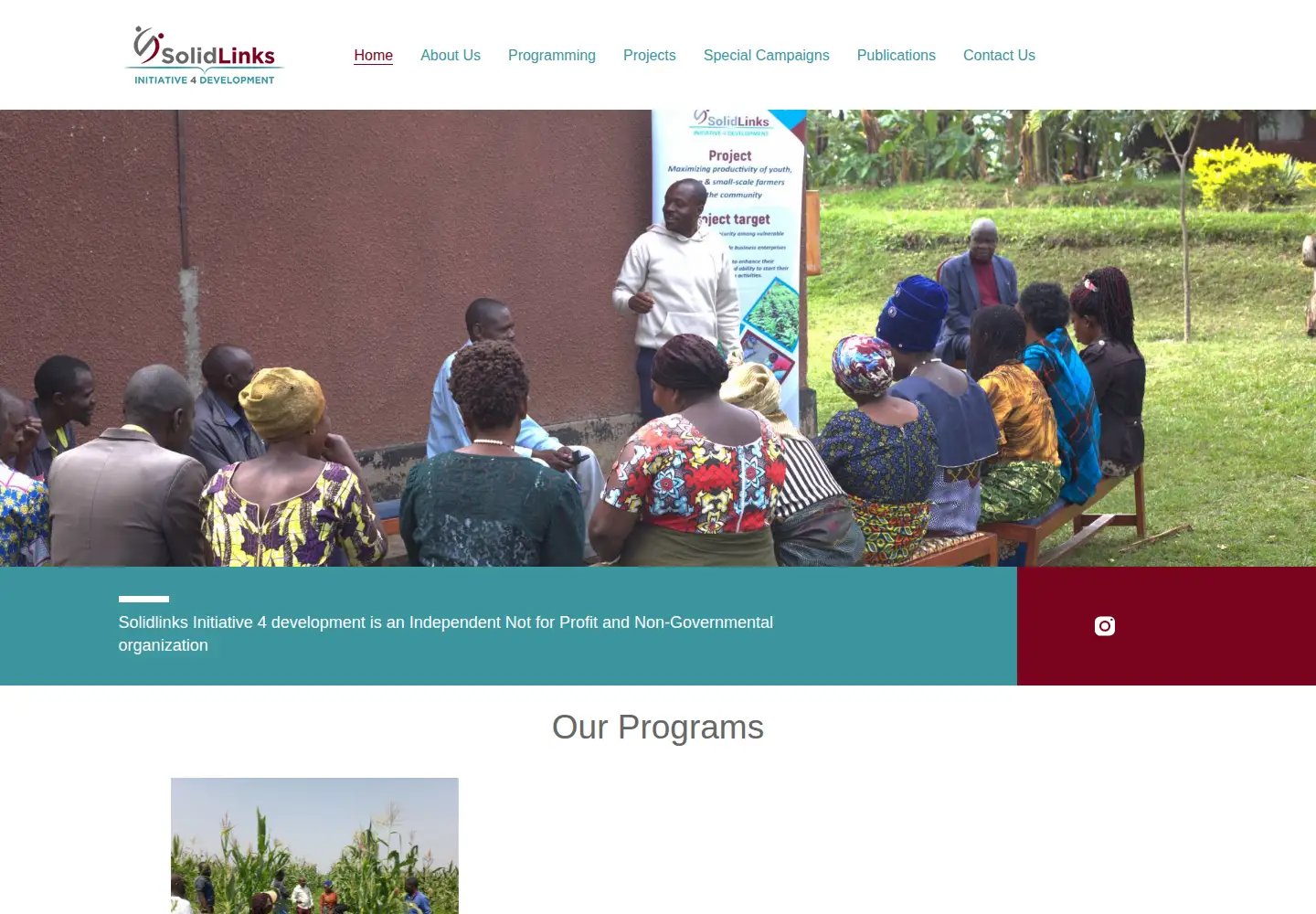 Screenshot of solidlinksinitiative.org