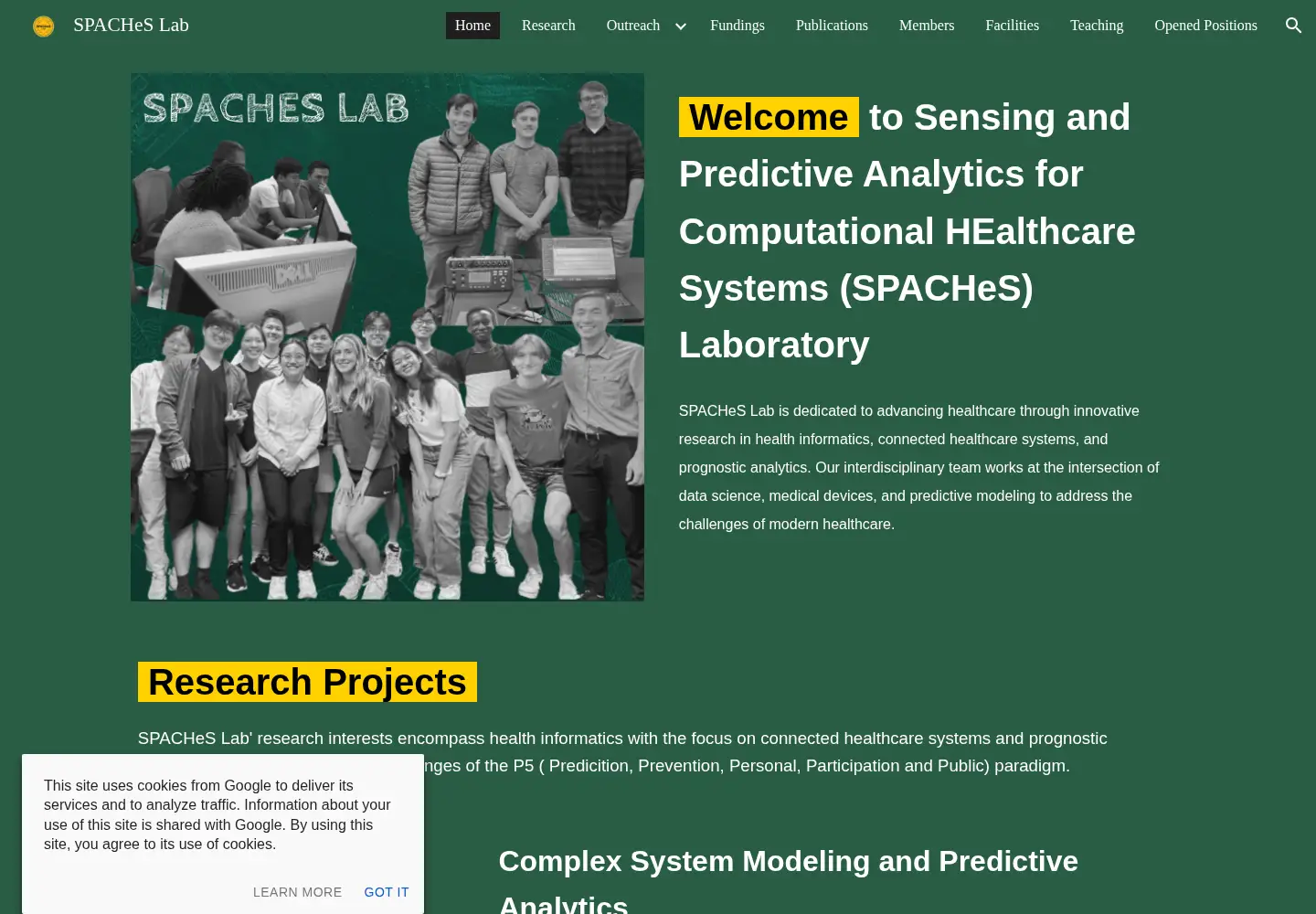 Captured homepage of spaches.org in the current scan