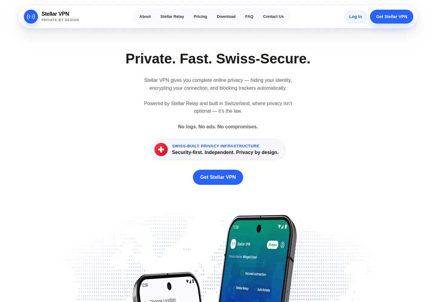Captured homepage of stellarvpn.org in the current scan